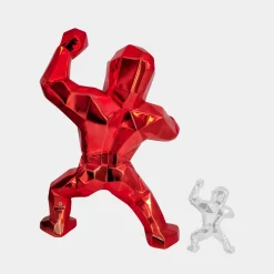 Statues & Sculptures Floor Standing|Animals-Polygon Gorilla 135cm Red Resin Indoor Sculpture