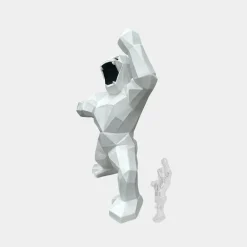 Statues & Sculptures Giant|Floor Standing-Polygon Gorilla 165cm White Resin Indoor Sculpture