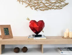 Statues & Sculptures Table Top|Low Poly-Polygon Love 36cm Red Resin Indoor Sculpture