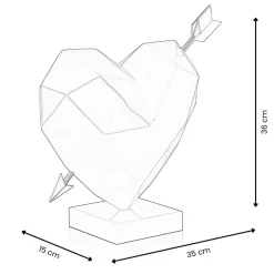 Statues & Sculptures Table Top|Low Poly-Polygon Love 36cm Red Resin Indoor Sculpture