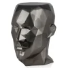 Statues & Sculptures Low Poly|Contemporary-Polygon Male Head 55cm Anthracite Side Table Sculpture