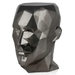 Statues & Sculptures Low Poly|Contemporary-Polygon Male Head 55cm Anthracite Side Table Sculpture