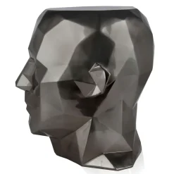 Statues & Sculptures Low Poly|Contemporary-Polygon Male Head 55cm Anthracite Side Table Sculpture