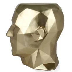 Statues & Sculptures Low Poly|Contemporary-Polygon Male Head 55cm Gold Side Table Sculpture