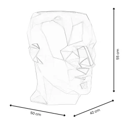 Statues & Sculptures Low Poly|Contemporary-Polygon Male Head 55cm Gold Side Table Sculpture