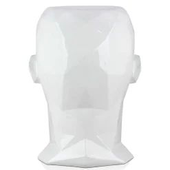 Statues & Sculptures Low Poly|Contemporary-Polygon Male Head 55cm White Side Table Sculpture