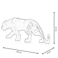 Statues & Sculptures Table Top|Low Poly-Polygon Panther 14cm Anthracite Resin Indoor Sculpture