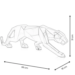Statues & Sculptures Table Top|Floor Standing-Polygon Panther 31cm Gold Resin Indoor Sculpture