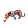 Statues & Sculptures Table Top|Graffiti-Polygon Panther 14cm Graffiti Resin Indoor Sculpture