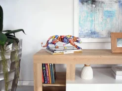 Statues & Sculptures Table Top|Graffiti-Polygon Panther 14cm Graffiti Resin Indoor Sculpture