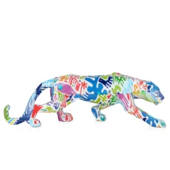 Statues & Sculptures Table Top|Low Poly-Polygon Panther 14cm Inca Art Resin Indoor Sculpture