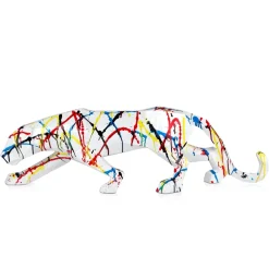 Statues & Sculptures Table Top|Floor Standing-Polygon Panther 31cm Multicoloured Resin Indoor Sculpture