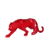 Statues & Sculptures Table Top|Low Poly-Polygon Panther 14cm Red Resin Indoor Sculpture