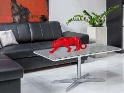 Statues & Sculptures Table Top|Low Poly-Polygon Panther 14cm Red Resin Indoor Sculpture