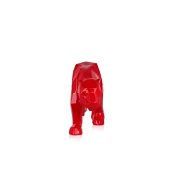 Statues & Sculptures Table Top|Low Poly-Polygon Panther 14cm Red Resin Indoor Sculpture