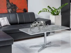 Statues & Sculptures Table Top|Floor Standing-Polygon Panther 14cm Silver Resin Indoor Sculpture