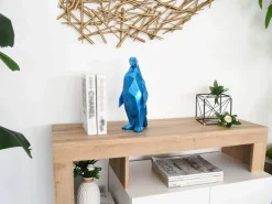 Statues & Sculptures Table Top|Low Poly-Polygon Penguin 35cm Blue Resin Indoor Sculpture
