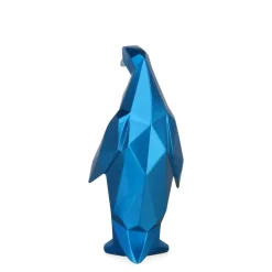 Statues & Sculptures Table Top|Low Poly-Polygon Penguin 35cm Blue Resin Indoor Sculpture