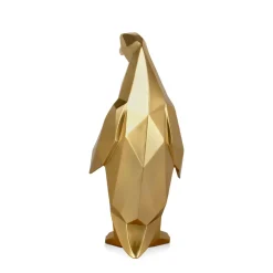 Statues & Sculptures Table Top|Low Poly-Polygon Penguin 50cm Gold Resin Indoor Sculpture