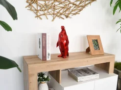 Statues & Sculptures Table Top|Low Poly-Polygon Penguin 35cm Red Resin Indoor Sculpture