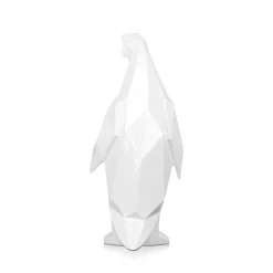 Statues & Sculptures Table Top|Low Poly-Polygon Penguin 50cm White Resin Indoor Sculpture