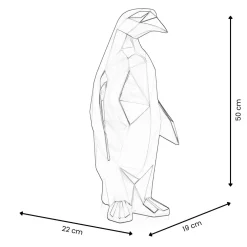 Statues & Sculptures Table Top|Low Poly-Polygon Penguin 50cm White Resin Indoor Sculpture