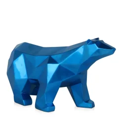 Statues & Sculptures Table Top|Low Poly-Polygon Polar Bear 25cm Blue Resin Indoor Sculpture