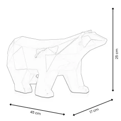 Statues & Sculptures Table Top|Low Poly-Polygon Polar Bear 25cm Red Resin Indoor Sculpture