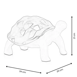 Statues & Sculptures Table Top|Low Poly-Polygon Turtle 21cm Multicolour Resin Indoor Sculpture