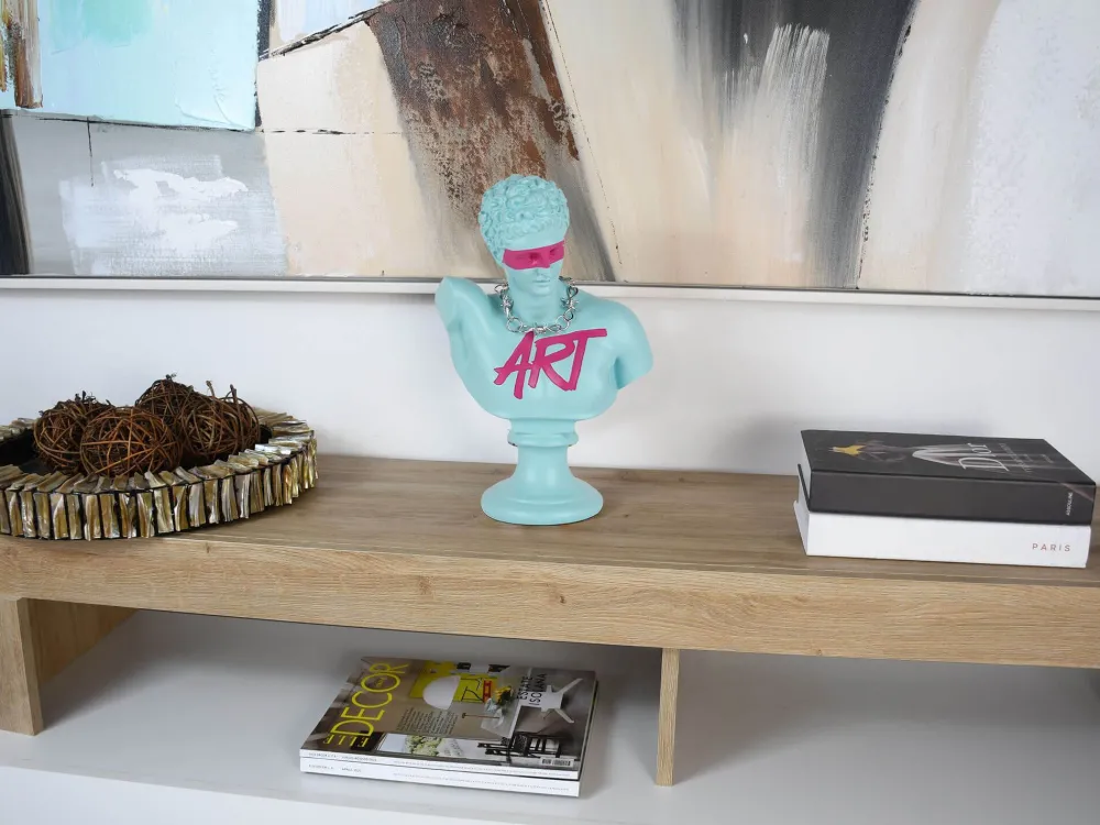 Statues & Sculptures Figurative|Table Top-Pop Art Titan 35cm Blu Blue Resin Indoor Sculpture