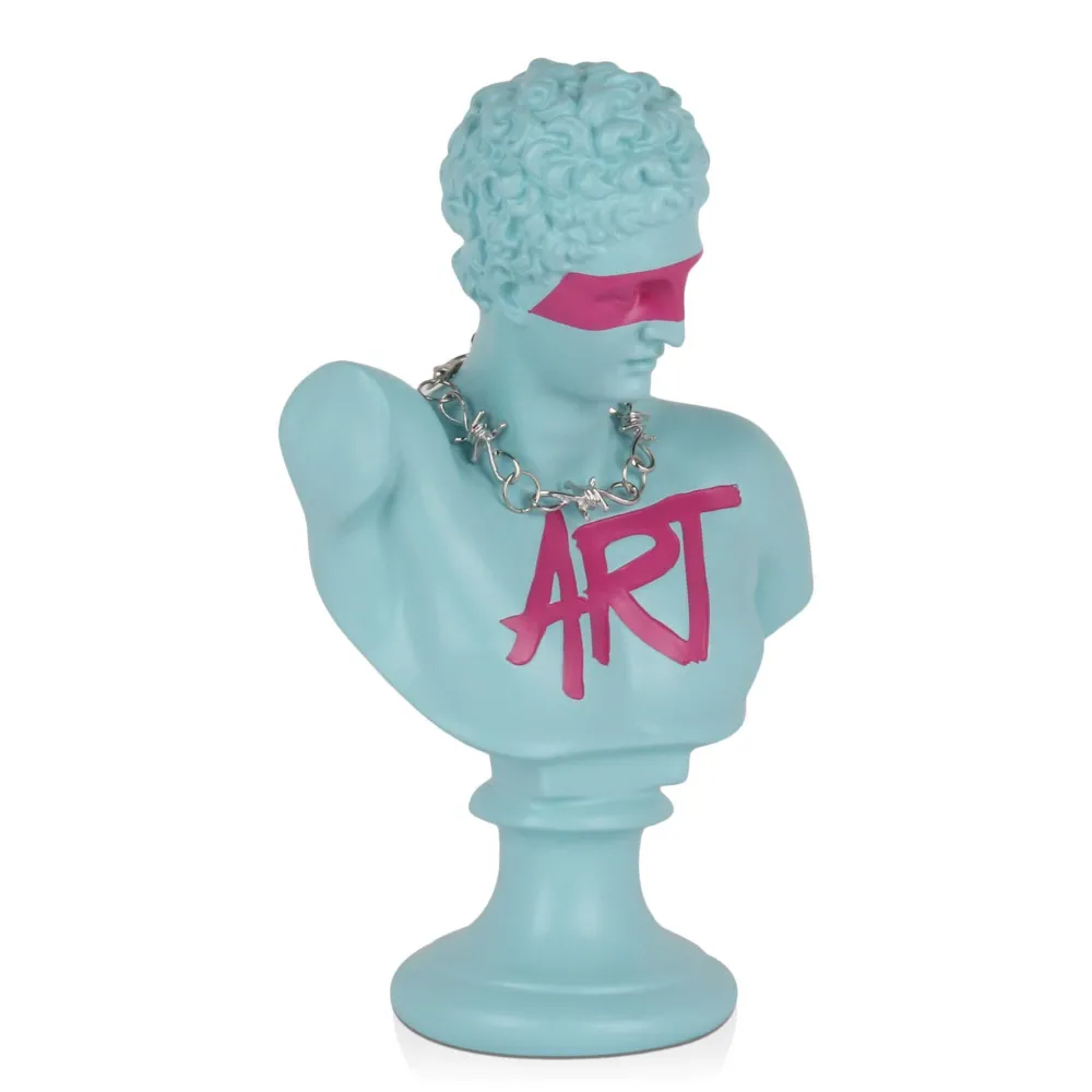 Statues & Sculptures Figurative|Table Top-Pop Art Titan 35cm Blu Blue Resin Indoor Sculpture