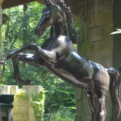 Statues & Sculptures Horses-Prancing Horse Life-Size Bronze Metal Garden Statue