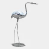 Statues & Sculptures Wildlife|Cranes-Pure Crane 130cm Silver Metal Garden Sculpture v2