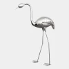 Statues & Sculptures Wildlife|Contemporary-Pure Flamingo 130cm Silver Metal Garden Sculpture