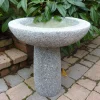Statues & Sculptures Bird Baths-Pure Natural Granite Grey Stone Garden Birdbath