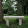 Statues & Sculptures Stone Benches-Pure Straight Modern Stone Garden Bench