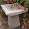 Statues & Sculptures Bird Baths-Quadrate Natural Granite Stone Garden Birdbath