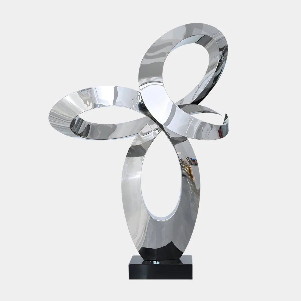 Statues & Sculptures Table Top|Floor Standing-Quantum Core 105cm Silver Metal Indoor Sculpture