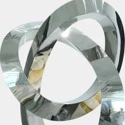 Statues & Sculptures Table Top|Floor Standing-Quantum Helix 88cm Silver Metal Indoor Sculpture