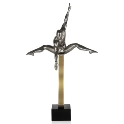 Statues & Sculptures Figurative|Floor Standing-Quantum Leap 80cm Anthracite Resin Indoor Sculpture