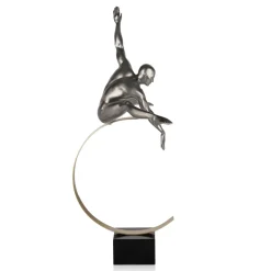 Statues & Sculptures Figurative|Floor Standing-Quantum Leap 80cm Anthracite Resin Indoor Sculpture
