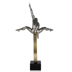 Statues & Sculptures Figurative|Floor Standing-Quantum Leap 80cm Anthracite Resin Indoor Sculpture