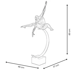 Statues & Sculptures Figurative|Floor Standing-Quantum Leap 80cm Anthracite Resin Indoor Sculpture