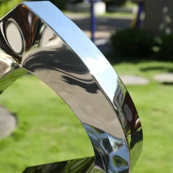 Statues & Sculptures Table Top|Floor Standing-Quantum Shift 98cm Silver Metal Indoor Sculpture