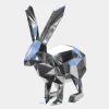 Statues & Sculptures Wildlife|Contemporary-Rabbit 46cm Geometric Metal Garden Sculpture
