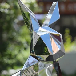 Statues & Sculptures Wildlife|Contemporary-Rabbit 46cm Geometric Metal Garden Sculpture