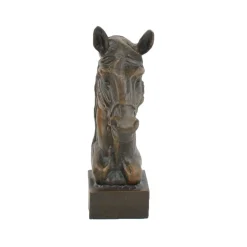 Statues & Sculptures Horses-Race Horse Head Bronze Metal Garden Ornament