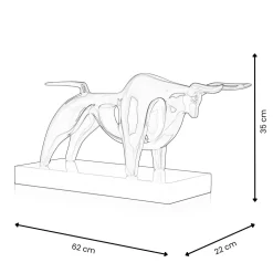 Statues & Sculptures Table Top|Animals-Raging Bull 35cm Red Resin Indoor Sculpture