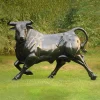 Statues & Sculptures Farm-Raging Bull Life-Size Bronze Metal Garden Statue
