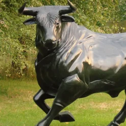 Statues & Sculptures Farm-Raging Bull Life-Size Bronze Metal Garden Statue